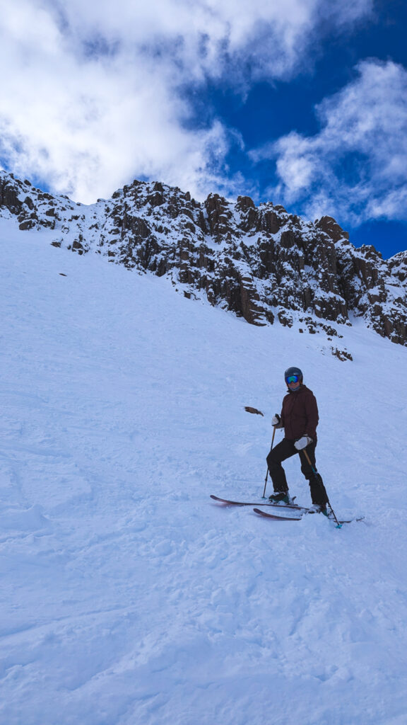 Carolyn skiing at Ohau